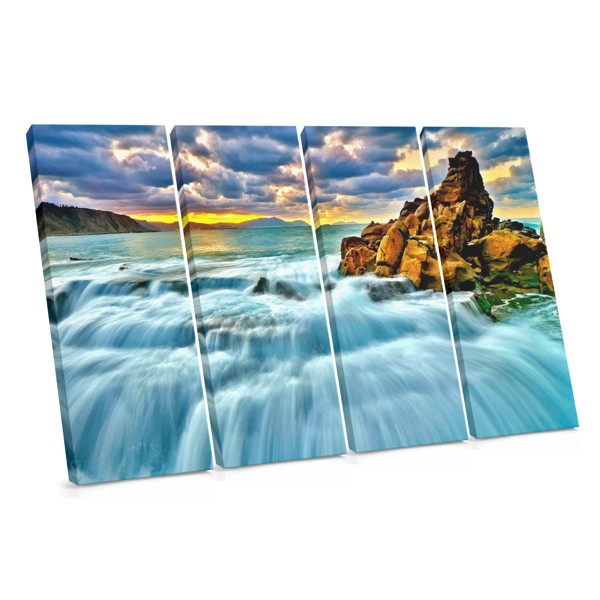 Waterfall Over Mossy Rock Canvas Print