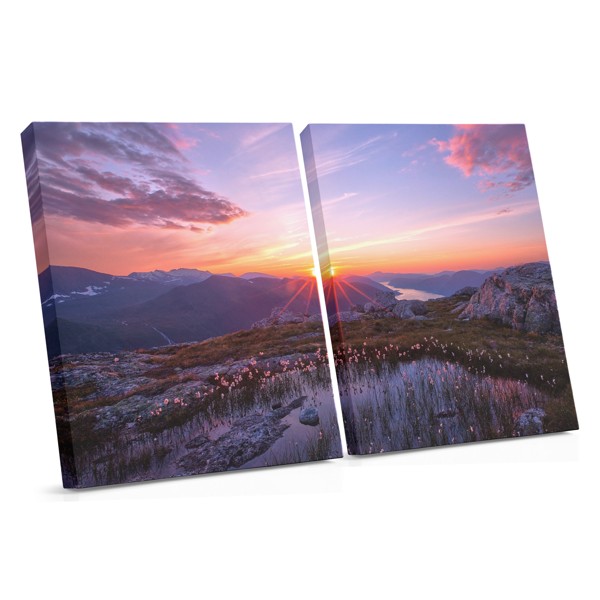 Symmetrical Sunrise Over Water Canvas Print