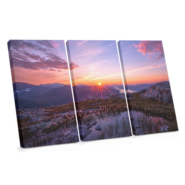 Symmetrical Sunrise Over Water Canvas Print