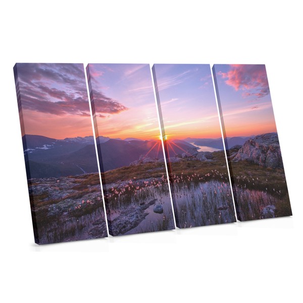 Symmetrical Sunrise Over Water Canvas Print