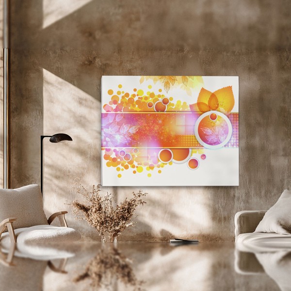Autumn Leaves Sphere Canvas Print - on the wall in a room interior