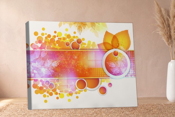 Autumn Leaves Sphere Canvas Print - on the wall in a room interior