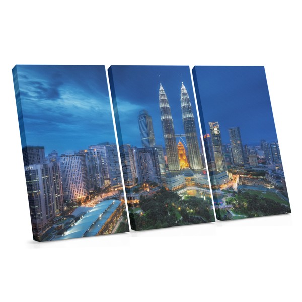 Night Skyscraper with City Lights Canvas Print