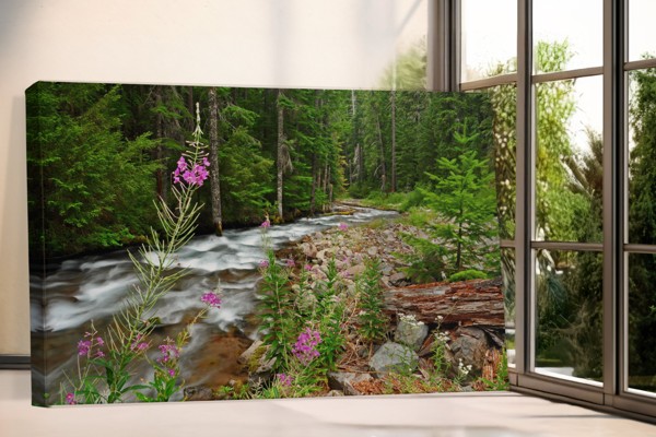 Impressão em Tela Waterscape Wild Peace - na parede num interior