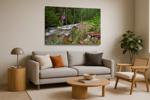 Impressão em Tela Waterscape Wild Peace - na parede num interior