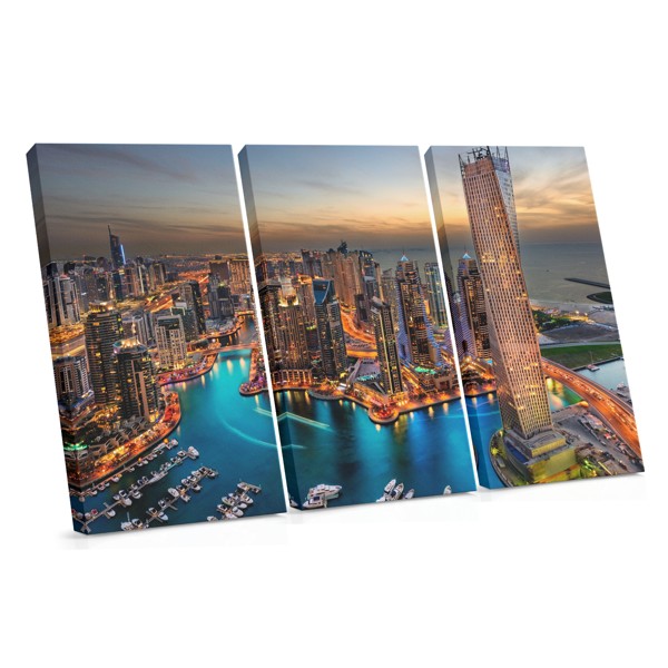 Dubai Waterfront Sunset Canvas Print