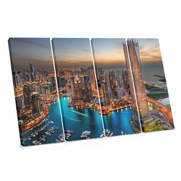 Dubai Waterfront Sunset Canvas Print