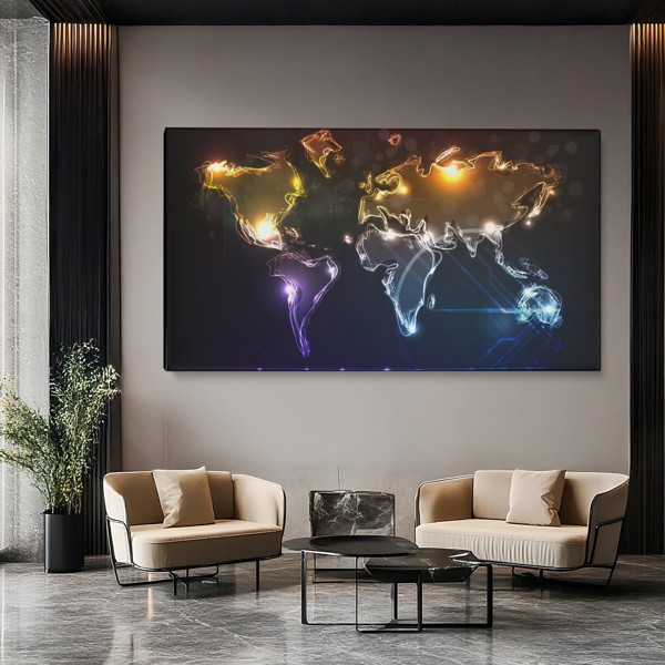 Abstract Earth Continents Canvas Print - on the wall in a room interior