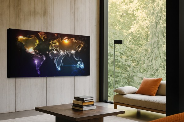 Abstract Earth Continents Canvas Print - on the wall in a room interior