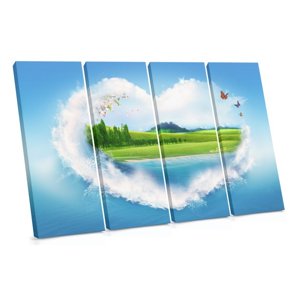 Window to Heaven Landscape Collage Canvas Print