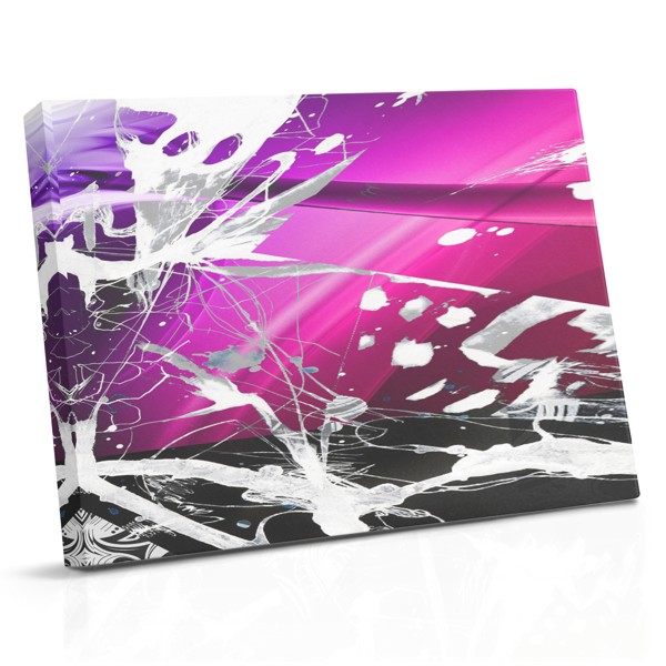 Abstracte Penseelstreek Canvas Print in Crème en Houtskool