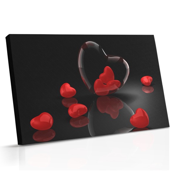 Heart Collage Reflection Canvas Print