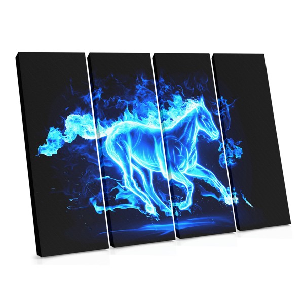 Vuurig Paard Abstractie Canvas Print