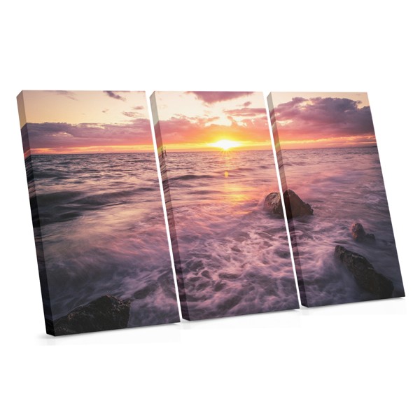 Meer-Sonnenuntergang Leinwanddruck - Warmer Horizont über Wasser