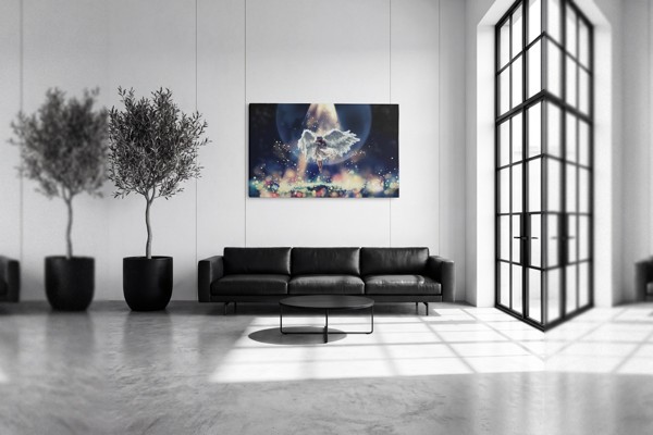 Tablou Canvas Figură de Înger cu Aripi - pe perete într-un interior