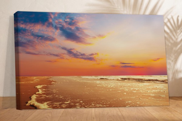 Coastal Seascape with Turquoise Waters Canvas Print - on the wall in a room interior