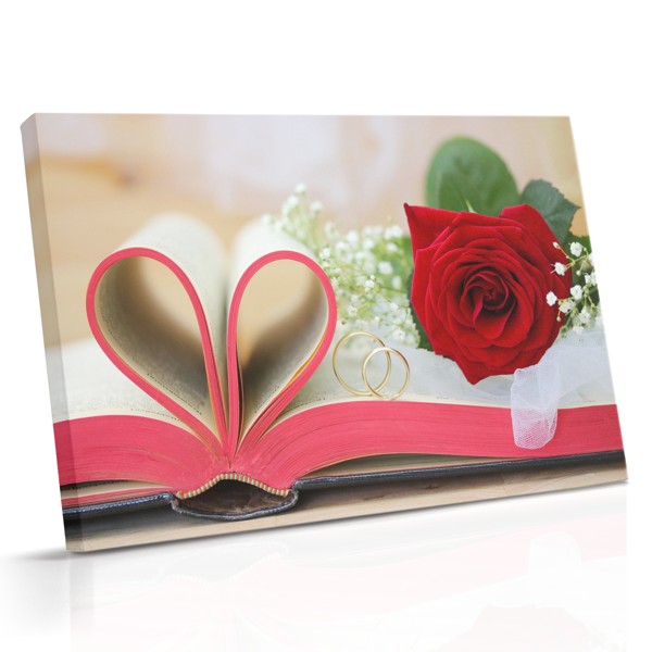 White Rose Bouquet with Ribbon Canvas Print