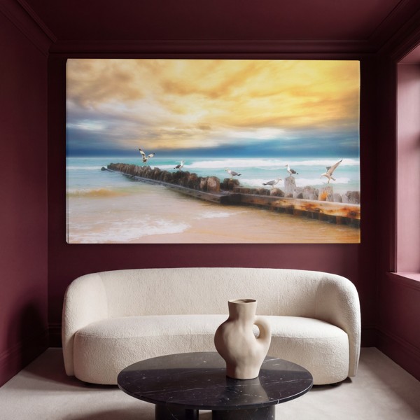 Awaiting the Tide Canvas Print - on the wall in a room interior