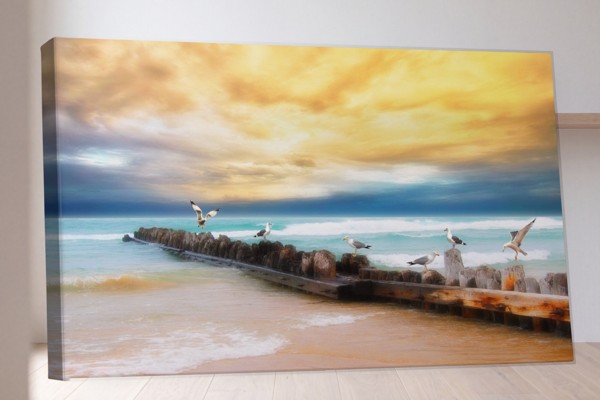 Awaiting the Tide Canvas Print - on the wall in a room interior