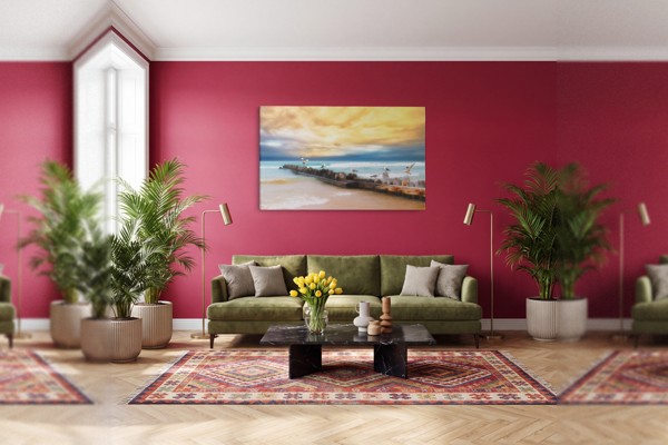 Awaiting the Tide Canvas Print - on the wall in a room interior