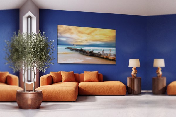 Awaiting the Tide Canvas Print - on the wall in a room interior