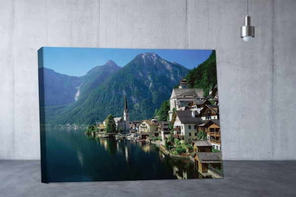Tablou Canvas Oras la Malul Lacului - pe perete într-un interior