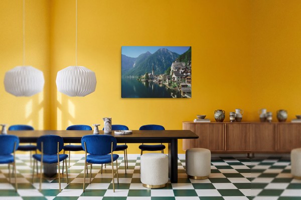 Tablou Canvas Oras la Malul Lacului - pe perete într-un interior