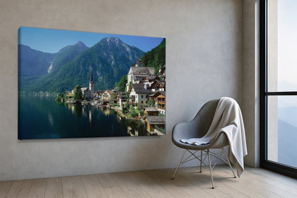 Tablou Canvas Oras la Malul Lacului - pe perete într-un interior