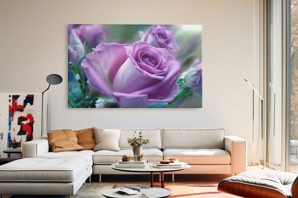 Sour Rose Canvas Print - Viena Ziedu uz Tumša Fona - uz sienas telpā