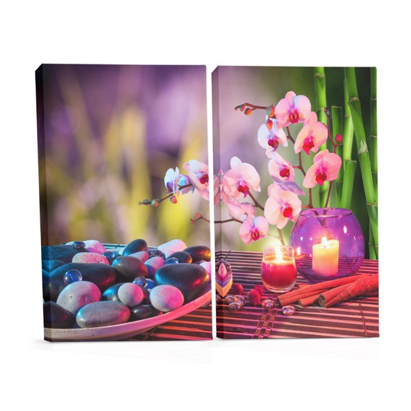 Zen Orkidea ja Kivet Canvas-Tulostus
