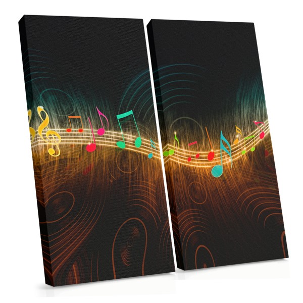 Lienzo Abstracto de Notas Musicales