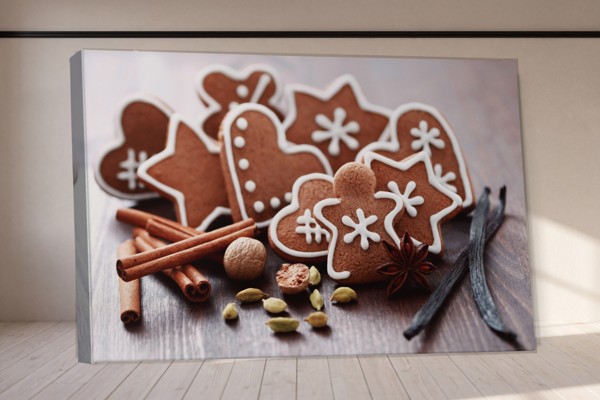 Stampa su Tela Dolci Natalizi e Festivi - alla parete in un interno