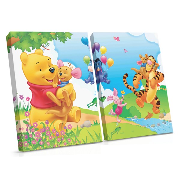 Vinijs Pūks un Cūciņš draugi - audekla prints