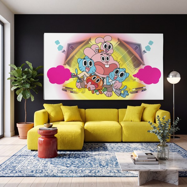 Stampa su Tela Gumball Personaggio Animato - alla parete in un interno