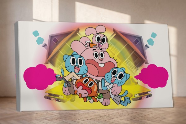 Stampa su Tela Gumball Personaggio Animato - alla parete in un interno