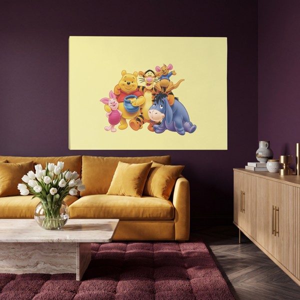 Winnie the Pooh kangaspainatus - yksi paneeli - seinällä huoneessa