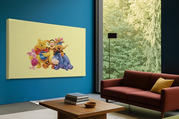 Winnie the Pooh kangaspainatus - yksi paneeli - seinällä huoneessa