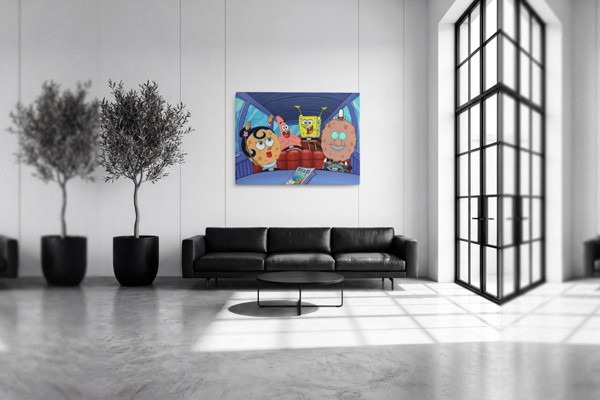 SpongeBob SquarePants Plátno pre Detské Izby - na stene v interiéri