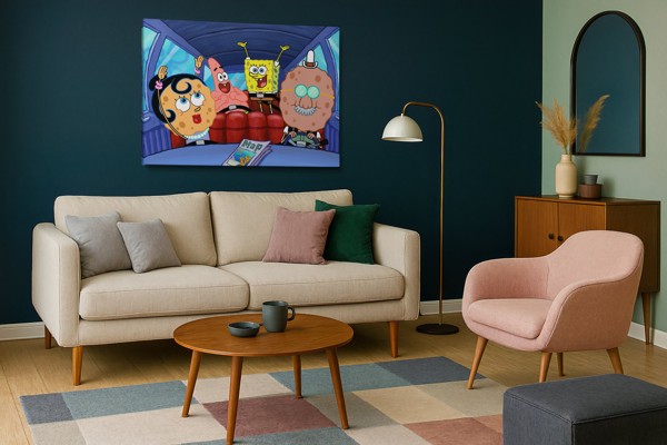 SpongeBob SquarePants Plátno pre Detské Izby - na stene v interiéri