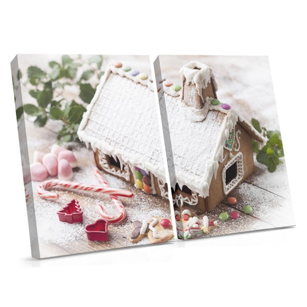 Tablou Canvas Casa de Turtă Dulce în Tonuri Pastel