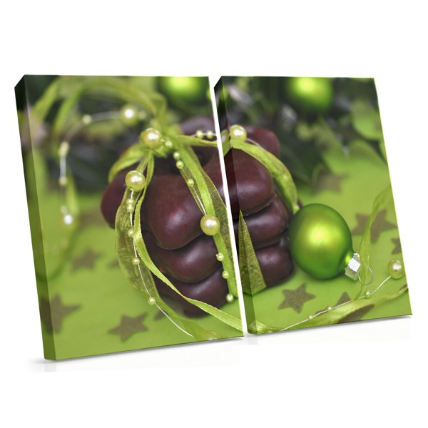 Kerstgebak met rood lint canvas print