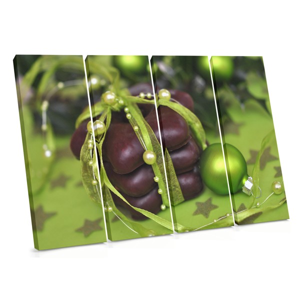 Jouluinen leivonnainen punaisella nauhalla Canvas Print
