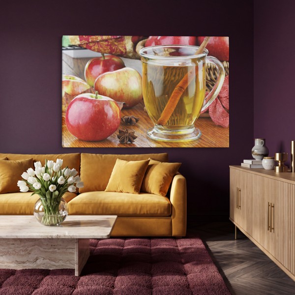 Cinnamon Apples Canvas Print - on the wall in a room interior