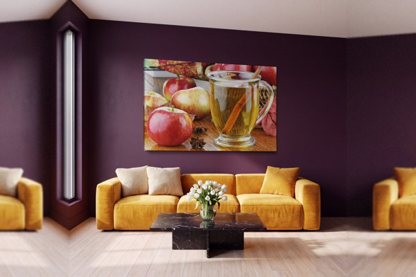 Cinnamon Apples Canvas Print - on the wall in a room interior