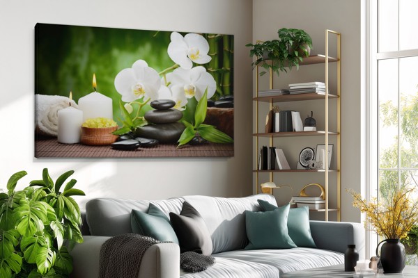 Feng Shui Orhideja Balans Platno - na zidu u interijeru