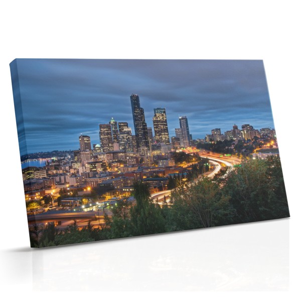 Stadsverlichting 's Nachts Canvas Print