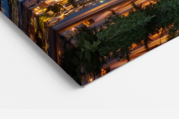 City Lights at Night Canvas Print - on the wall in a room interior