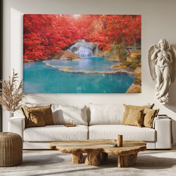 Woestijn Luchtspiegeling Reflectie Canvas Print - aan de muur in een interieur