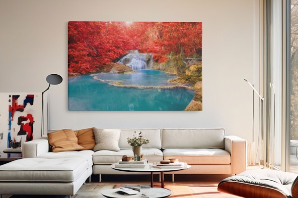 Woestijn Luchtspiegeling Reflectie Canvas Print - aan de muur in een interieur