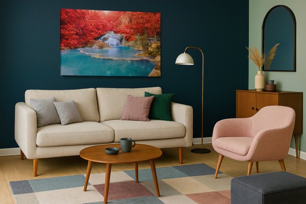 Woestijn Luchtspiegeling Reflectie Canvas Print - aan de muur in een interieur